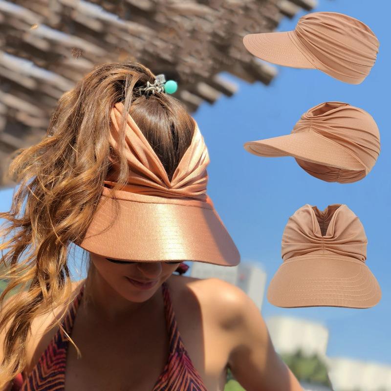 Beach Sun Hat Women's Empty Top Hat 50 + Sun Protection Hat Women's Outdoor Sports Hat