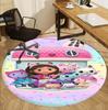 Gabby's Dollhouse Pattern Round Rug, Indoor/Outdoor Mat, for Picnic, Gameroom, Bedroom, Office, Living Room, Home Decor Carpet, Birthday Gift