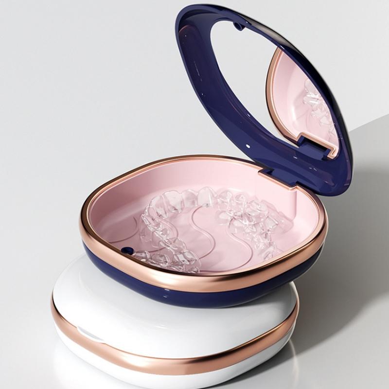 Portable Retainer Case for Braces with Strong Magnetic Lid Easy Transport Storage Box
