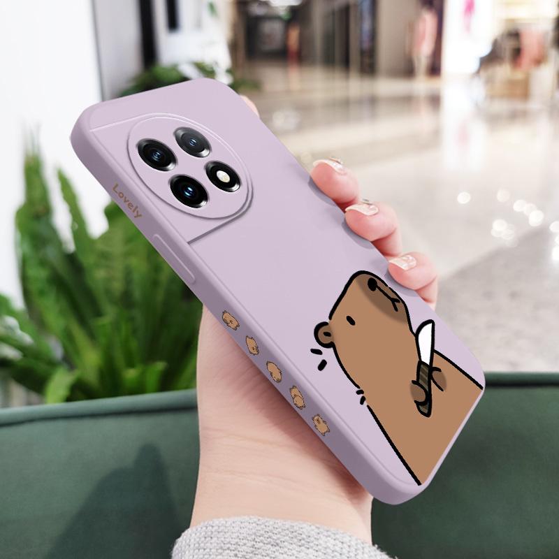 

Clever Capybara Phone Case For Oneplus 13 13R 12 12R 11 11R 10 10R 10T 9R 9RT 9 8T 8 7 7T Pro 5G Liquid Silicone Cover OnePlus 7T Pro