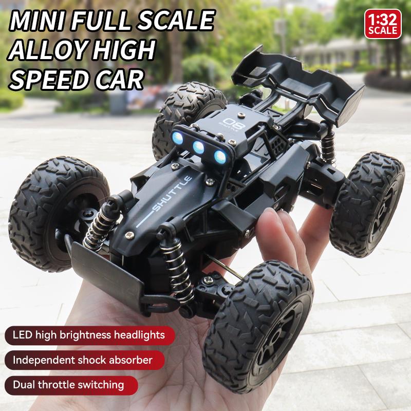 1:32 New Alloy 4WD RC Car Off Road Remote Control Car Radio Buggy Truck Racing Drift with Led Lights RTR Vehicle Children’s Toys