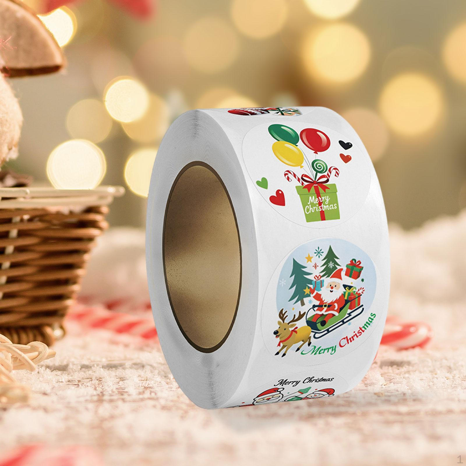 

500 шт. Рождественские наклейки рулон конверт печать круглый 1 декоративные этикетки Рождество для Style A