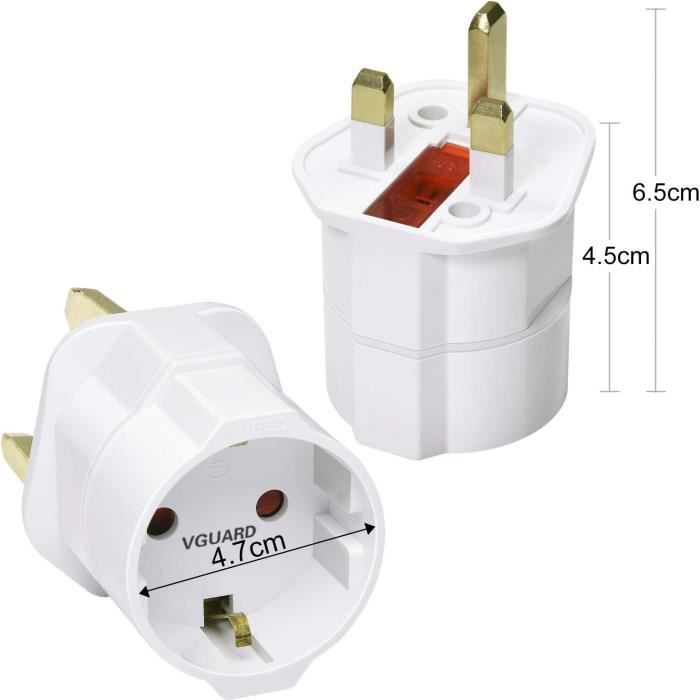 Adaptateur de prise - CHICHENG - Universel - Lot de 3 - Type G britannique - 13 A