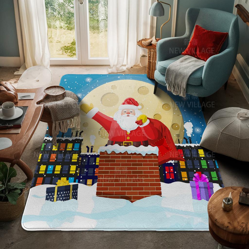 Hauseingangsteppich Fußmatte Haustür Wohnzimmer Bad Fuß Badezimmer rutschfest wasserabsorbierend Teppiche Bad Frohe Weihnachten Winter