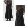 Winter Autumn High Waist Wool Pleated Skirt Women A Line Midi Skirt Solid Color Flared Skirt Slimming Long Skirt