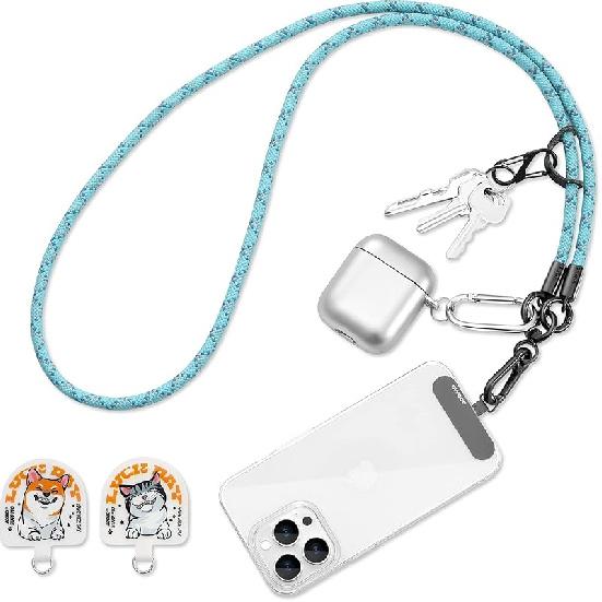 Cell Phone Lanyard, Universal Adjustable Detachable Nylon Crossbody Lanyard,Necklace Lanyard & Wrist Strap 120cm