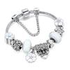 2026 Hot Sale Fashion Jewelry Diy Flower Charm Bracelet Silver Plated Crystal Rhinestone Butterfly Love Pendant Men's Trendy