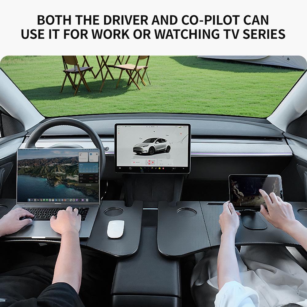 YZ Table Desk For Tesla Model 3 2025 Car Steering Wheel Laptop Tray Food Desk Portable Office Table for Tesla Model3 2025 ModelY