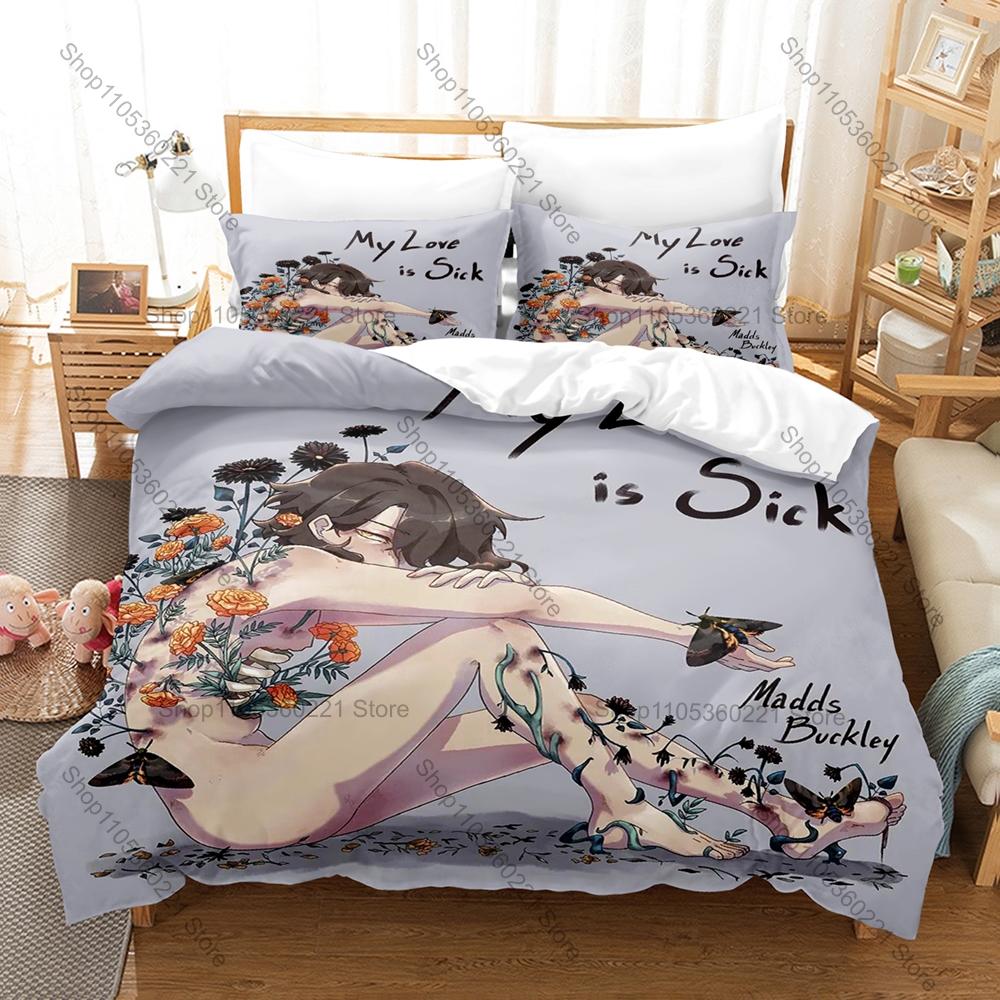 Popular Madds Design Duvet Cover + 2 Pillowcases, Stylish Modern Bedding Set All Season Use for Teen and Young Fans