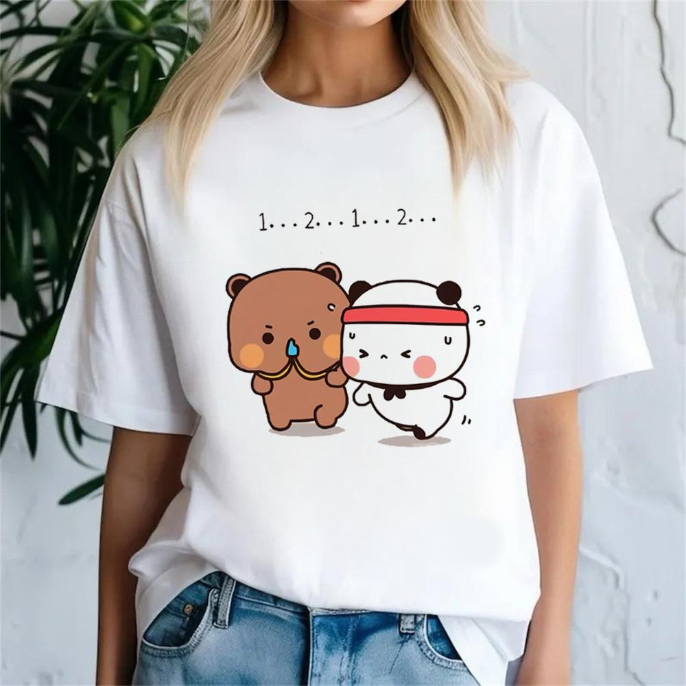 Bubu Dudu T-Shirt Damen Atmungsaktiv Pastell Trendig Vintage Buntes T-Shirt Koreanische Kleidung Hip Hop Streetwear Frauen 2000er Punk