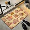 Animal C-Capybara Floor Mat Soft Flannel Entrance Door Mat Non Slip Absorbent Bathroom Bedroom Floor Rug