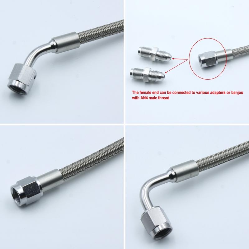 AN4 Stainless Braided Brake Line Clutch Flexible Tube Fuel Turbo Hose Freno Tubi Universal Hydraulic -04 Hosee
