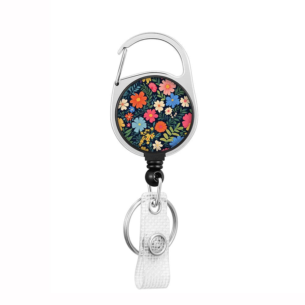 Plant Flowers Clip Lanyards ID Badge Holder Porta Credencial Lanyards Keychain Badge Reel Nurse Retractable Wholesale