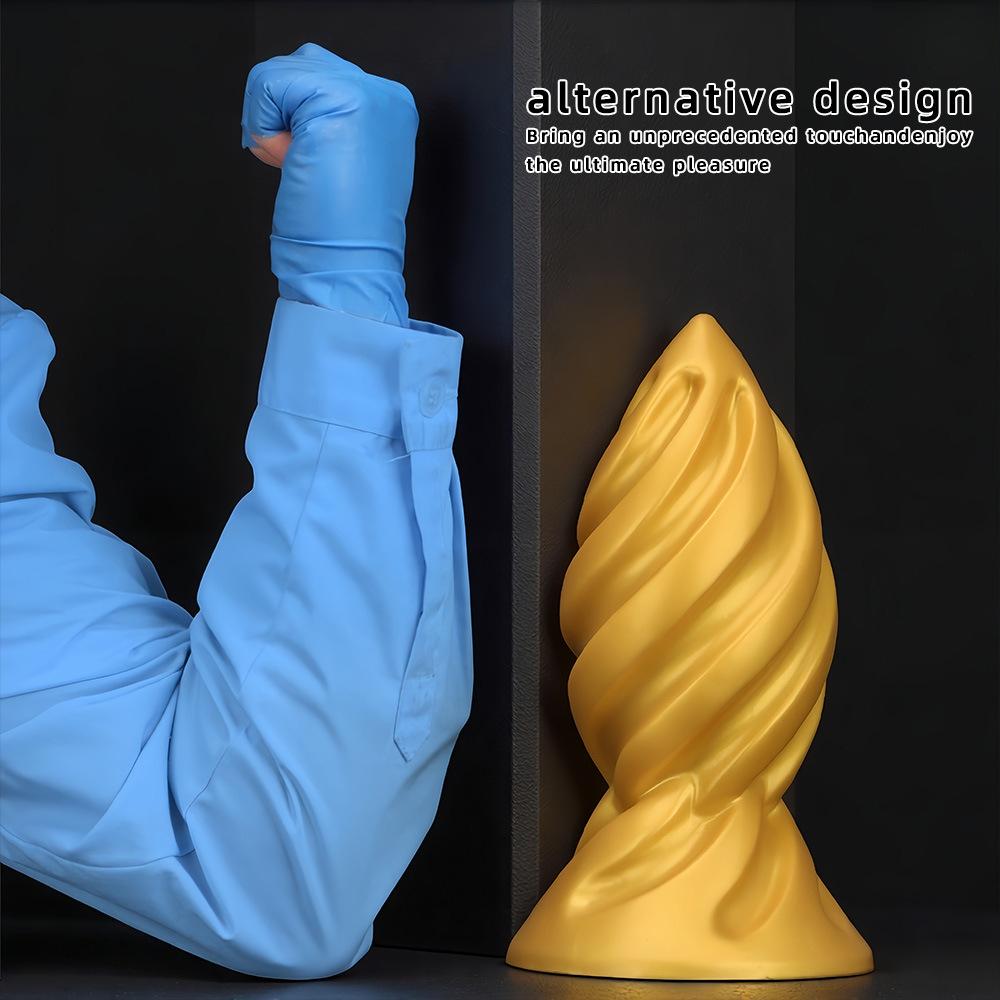 Riesiger Goldener Weicher Silikon Realistischer Dildo Buttplug Erwachsenen Analspielzeug Fisting Großer Schwanz Penis
