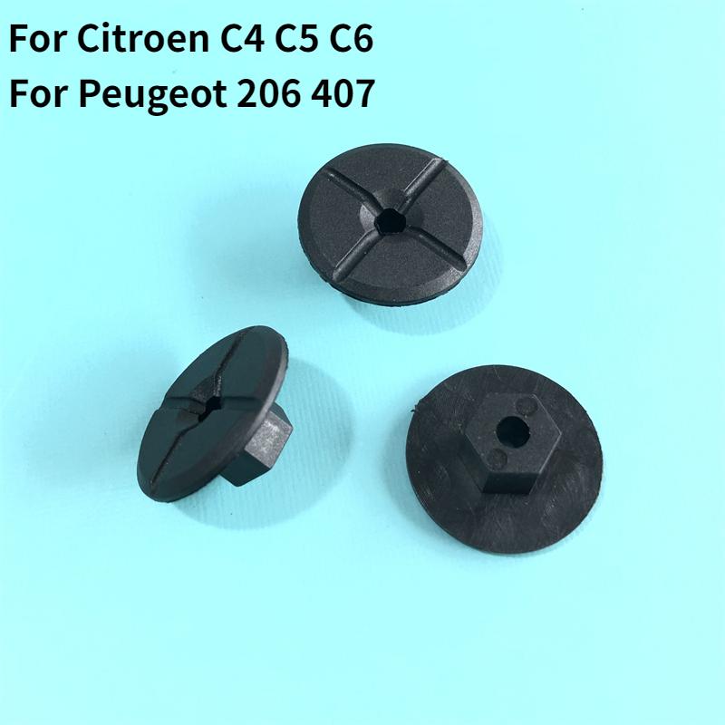 10x 4mm Fastener Nut Cover For Citroen C4 C5 C6 Peugeot 206 407 Fender Mud Flaps Splash Guard Wheel Arch Bumper Hood Panel Clips