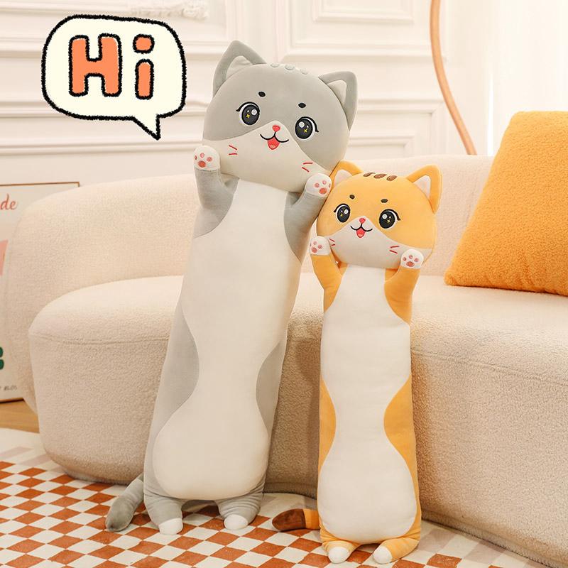 Cute and Soft Long Cat Plush Toy Ultra Kawaii Cat Hug Pillow Body Animal Sleeping Companion Kids Birthday Gift