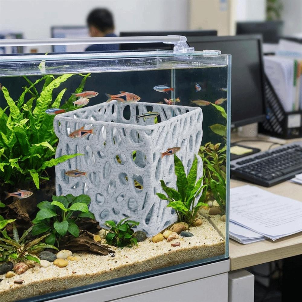Hollow Aquarium Planter Pot 3D Printed Aquatic Plant Container Fish Tank Landscape