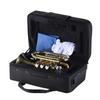 Brass Trumpet Mini Trumpet Bb Flat Brass Wind Instrument with Mouthpiece Gloves Cleaning Cloth Carrying Case Mini Trumpet