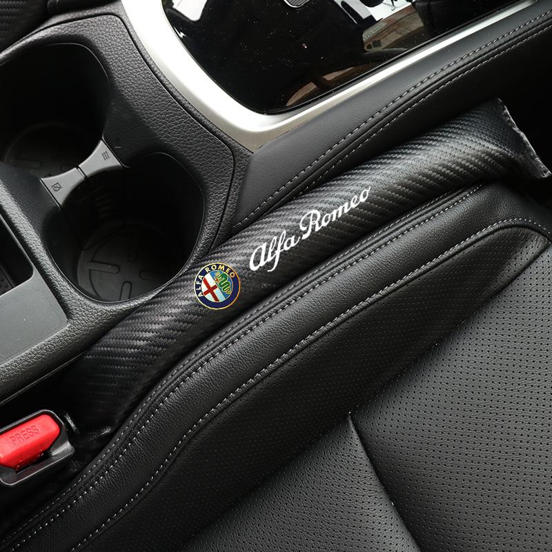 For Alfa Romeo 2Pcs Car Seat Gap Filler Strip Soft Pads Leather Car Styling Spacer For Alfa Romeo Giulietta Mito 159 Giulia Stel