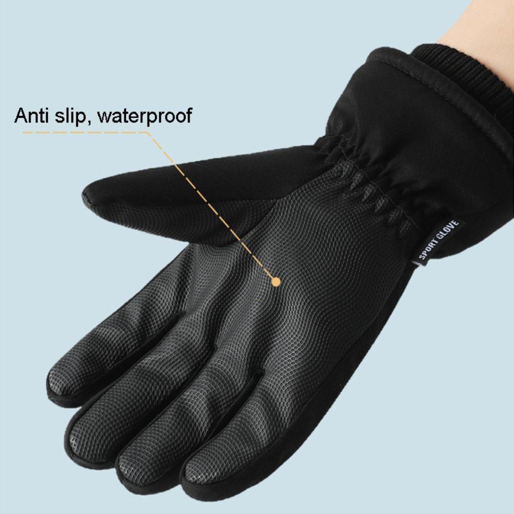 Touch Screen Plush Winter Warm Gloves Waterproof Motorcycle Cycling Gloves  For Women Man