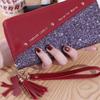 Tassel Pendant Women Long Purse PU Leather Square Card Bag Fashion Woman Clutch Wallet  Travel
