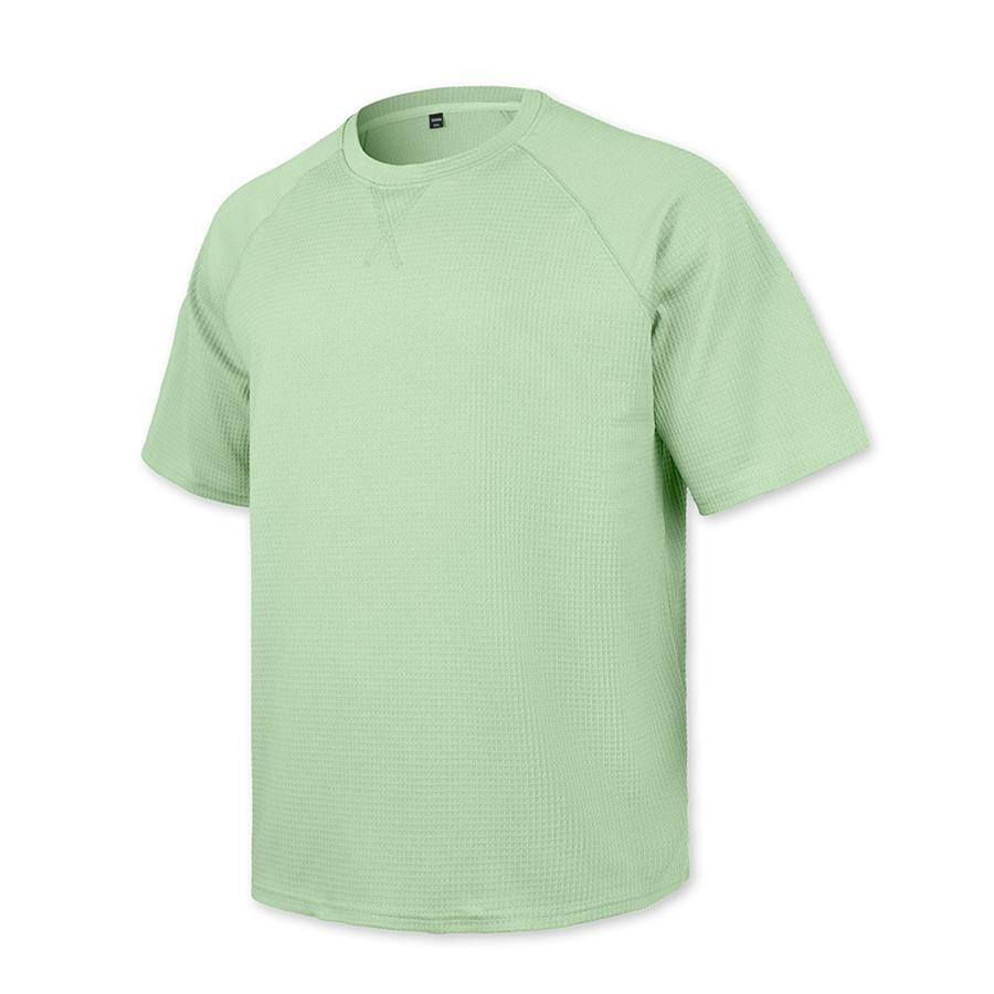 Herren Casual T-Shirt Waffelstrick Lockerer Schnitt T-Shirts für Mann Einfarbige Kurzarm-T-Shirts Übergroßer Schnitt Strukturierter Stoff Rundhalsausschnitt