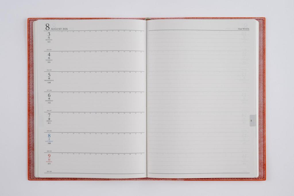 Takahashi 2026 A5 Weekly Desk Casual Size 434 December Diary, 4, Orange, No. (Starts 2025)
