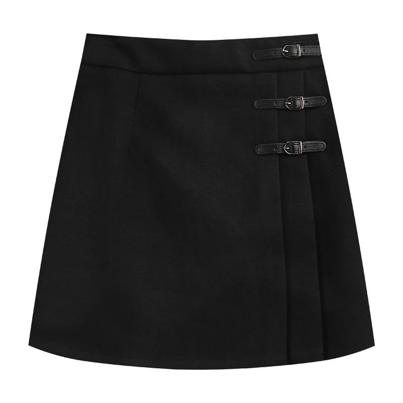 Stylish Retro Plaid Wool Mini Skirt for Plus Size Women - Korean Trendy Design