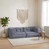 Modular Sofa Set 3 Pcs Grey 140 X 70 X 36 Cm Fabric