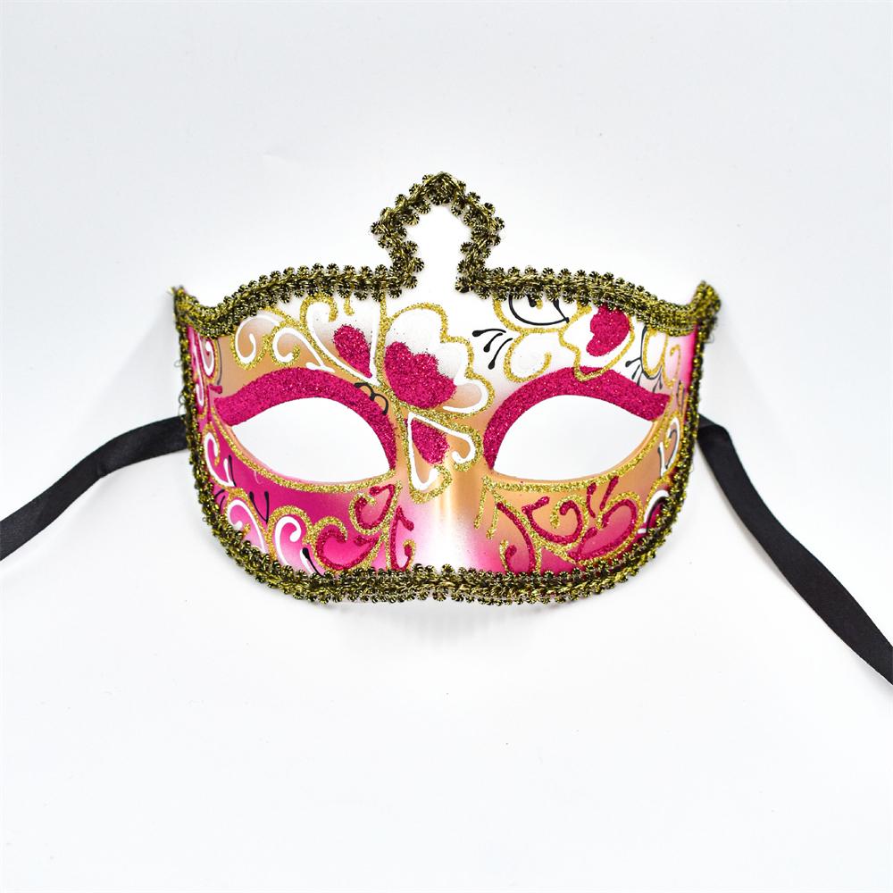 Party Bar Makeup Ball Half Face Men's Painted Gold Powder Mask Handmade Princess Mask Women's Handmade Dance Props