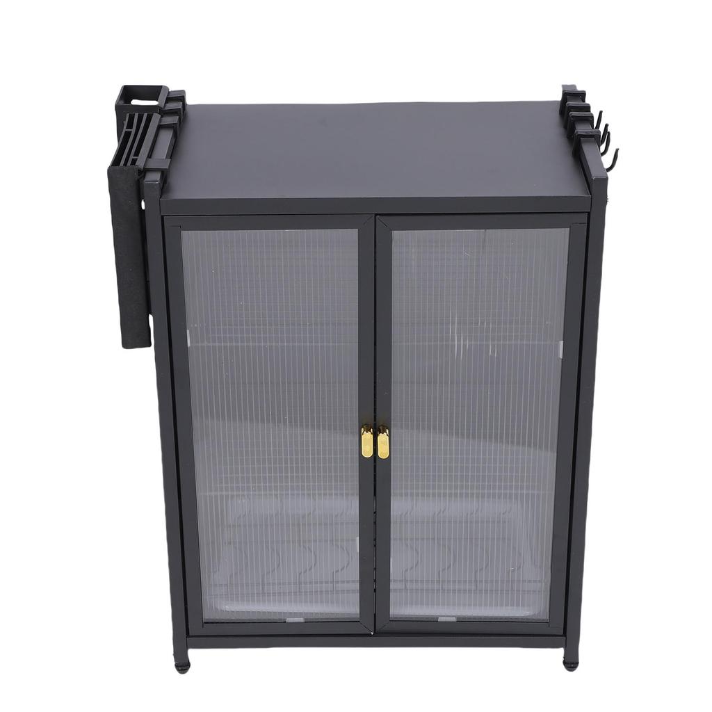 Kitchen Countertop Dish Storage Cabinet 3 Tier Dish Rack Space Saving Multifunctional Large Storage Shelf Organizer
