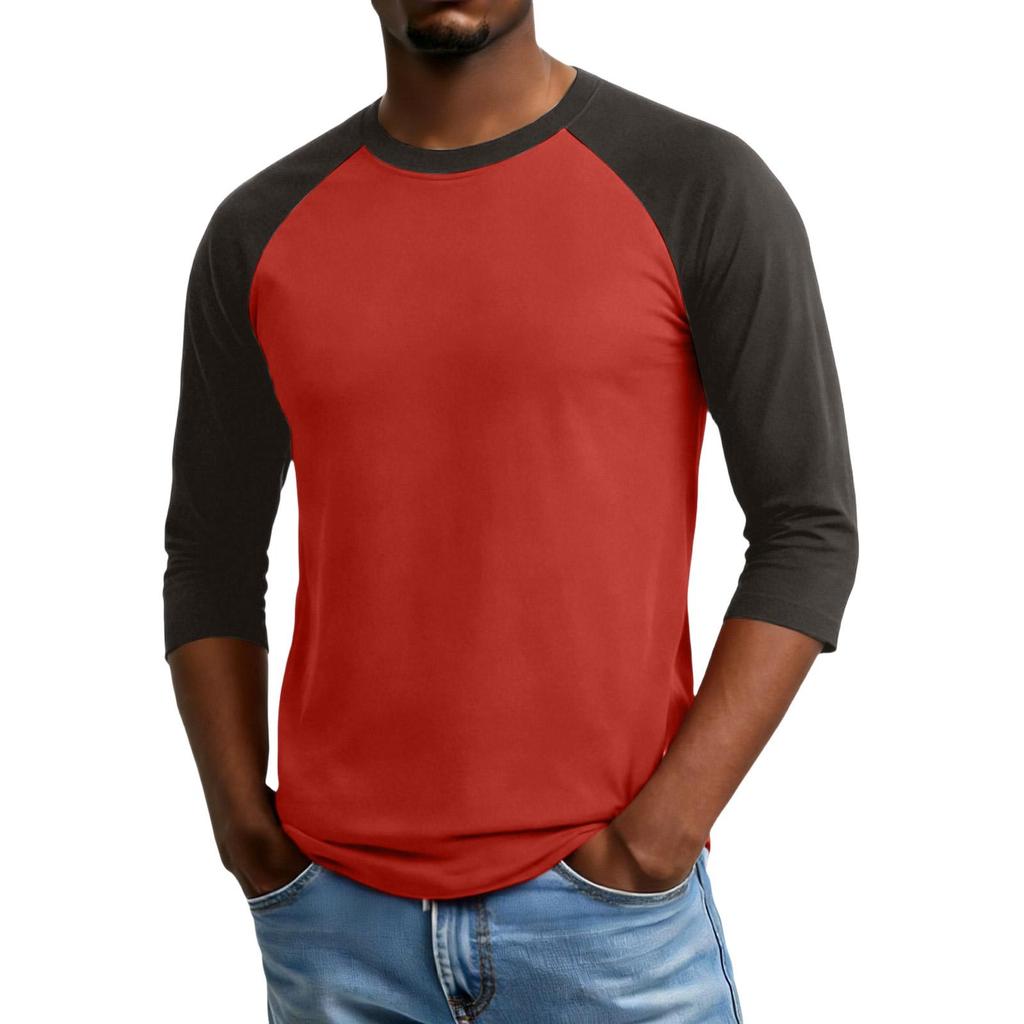 Men's Raglan Sleeve Three,quarter Sleeve Top