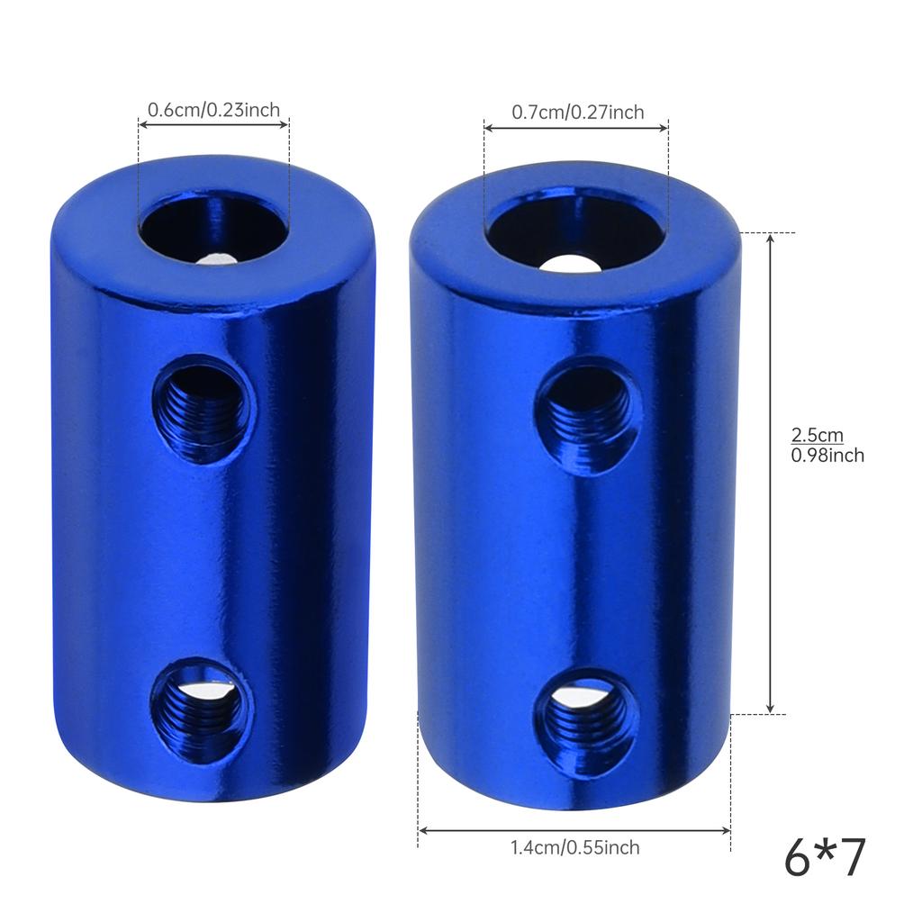 Aluminum Alloy Blue 25mm 1 Inch Rigid Coupling Set for 3D Printer RC Robot Car Model DIY Encoder with Screws Hex Wrench