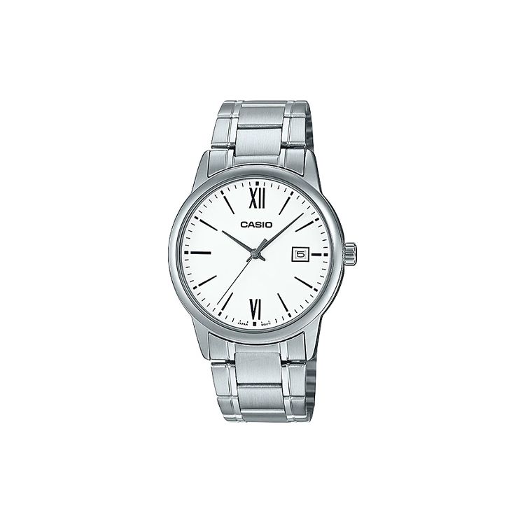 Casio Dress Series Simple Retro Small Round Watch Business Casual Fashion Stainless Steel Watch Quartz Movement Stainless Steel Strap MTP-V002D-7B3