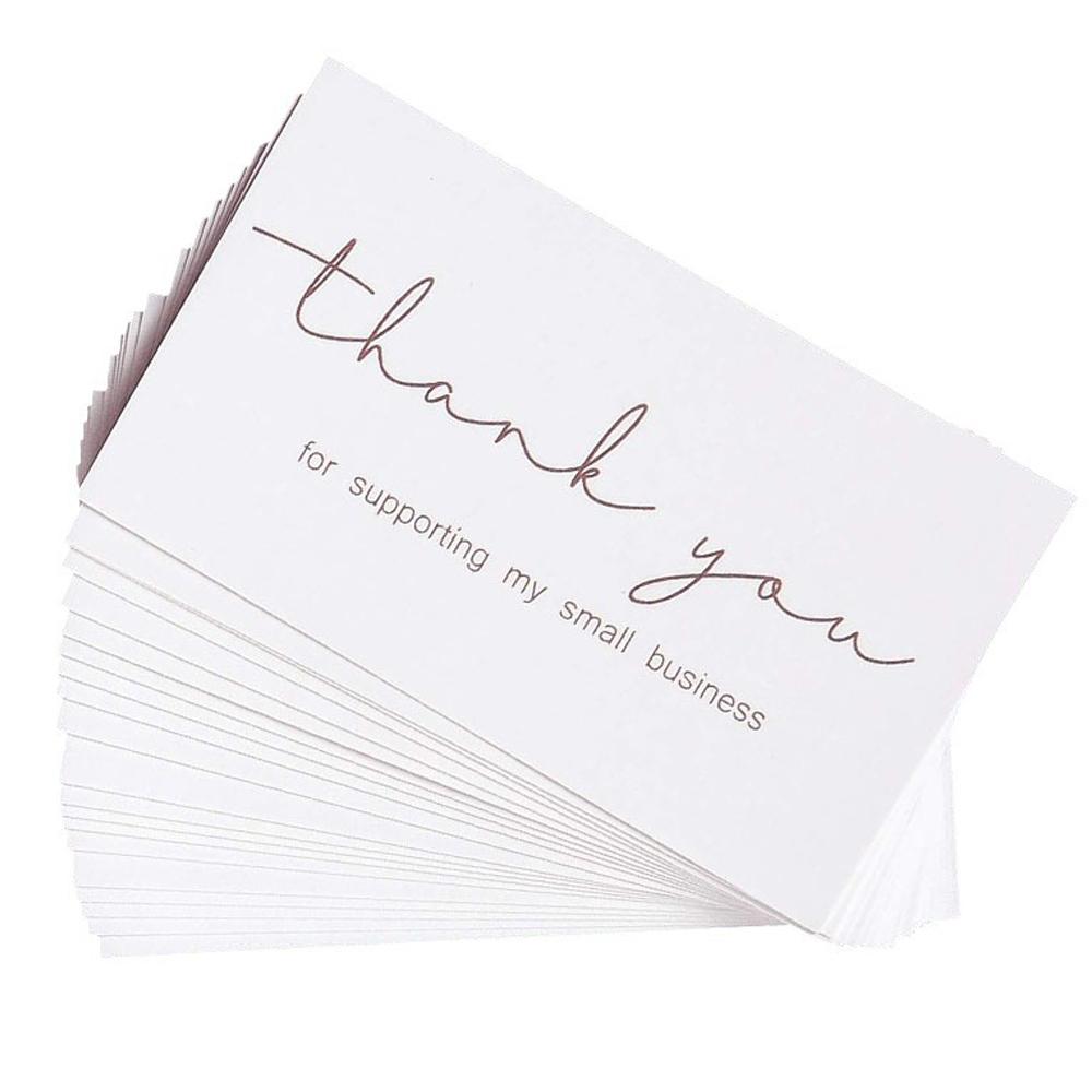 50pcs White Thank You Cards, Gifts Wrapping Tags for Party Decorations, Wedding Favors, Birthday, Cards for Friends, Family