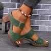 Women's Plus Size European-American Style Chunky Heel Slide Sandals New Summer Fashion Casual Single-Strap Sandals