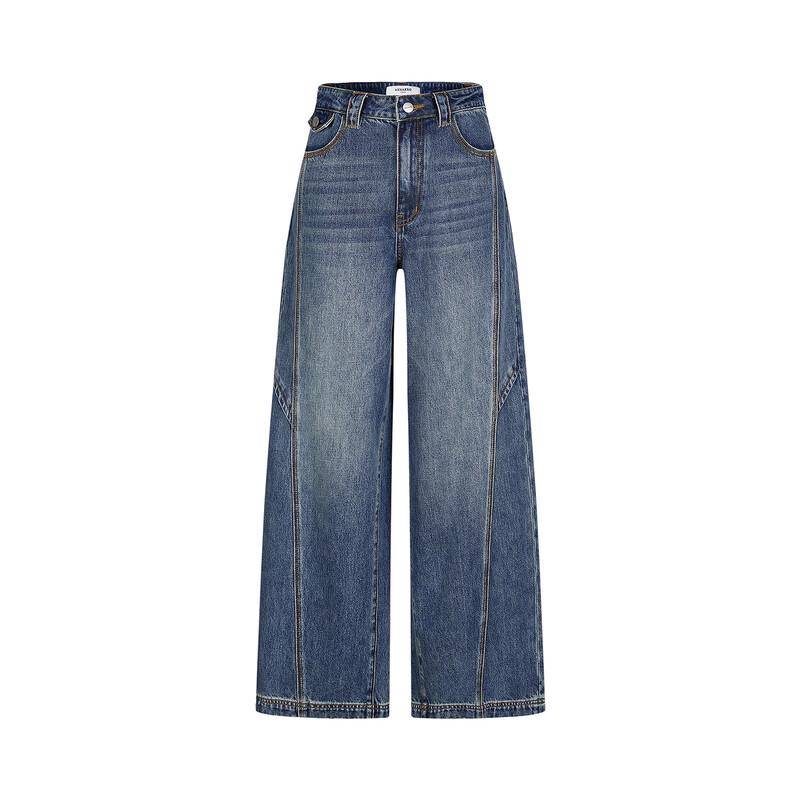 JZ Annacau Women's Deconstructed Denim Curved Jeans