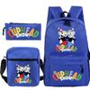 Cartoon Teacup Head Cuphead Student School Bag Backpack Three-piece Set Children's Shoulder Bag Pencil Bag