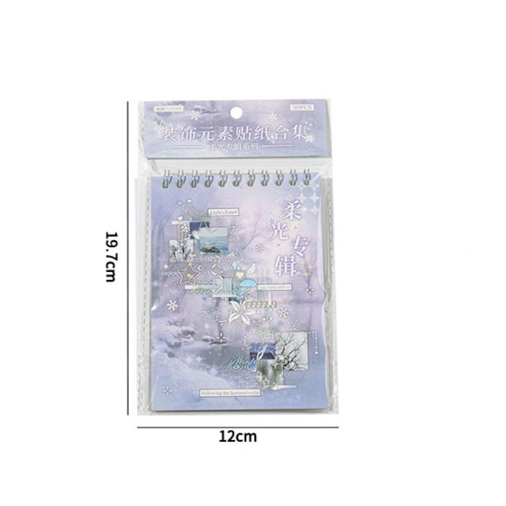 30 Sheets DIY Sticker Book Soft Light Album Series Cut Film Sticker Book Journal Decoration
