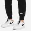 Nike Casual Sports Suit Swoosh Color Block Pattern Spliced Round Neck Long Sleeve Top Logo Design Cuffed Pants Kids Suit Black FD5038-010