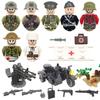 DIY WW2 Infantry Medical Corp Soldier Motorcycle Soviet US Army Military Gun Weapons Building Block Brick Children Kids Gift Toy