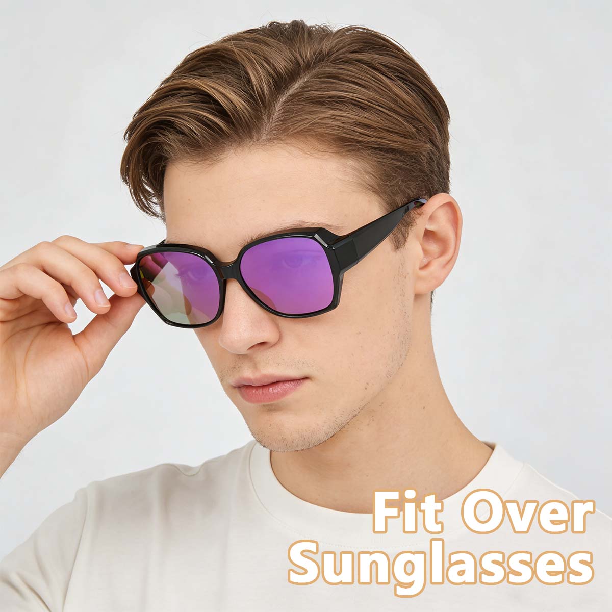 

1PC Fit Over Glasses Sunglasses for Women Men Trendy Square Oversized Shades UV Protection T01