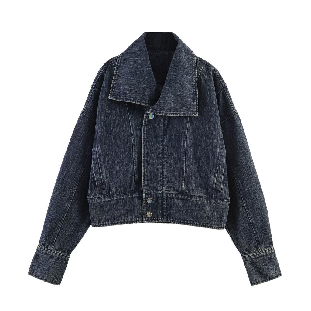 foreign trade wholesale European and American style French women's clothing fashion versatile temperament short denim jacket 7147034