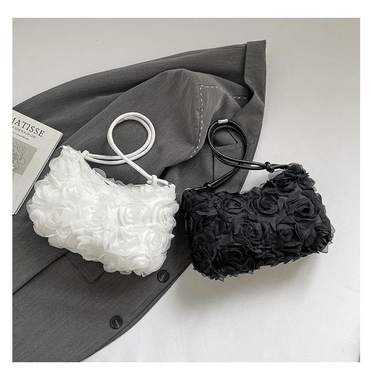 2025 Süße Blume Koreanischer Stil Schulterhandtasche - Frisch & Schlicht Lässiges Achseldesign für Herbst/Winter