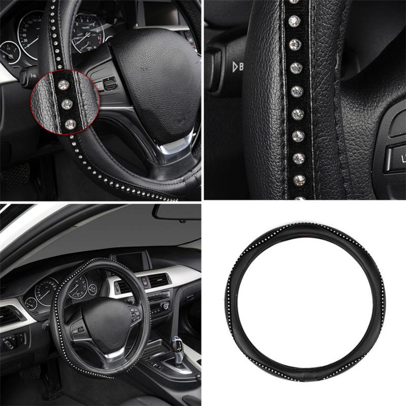 

Universal 15 PU Leather Bling Steering Wheel Cover
