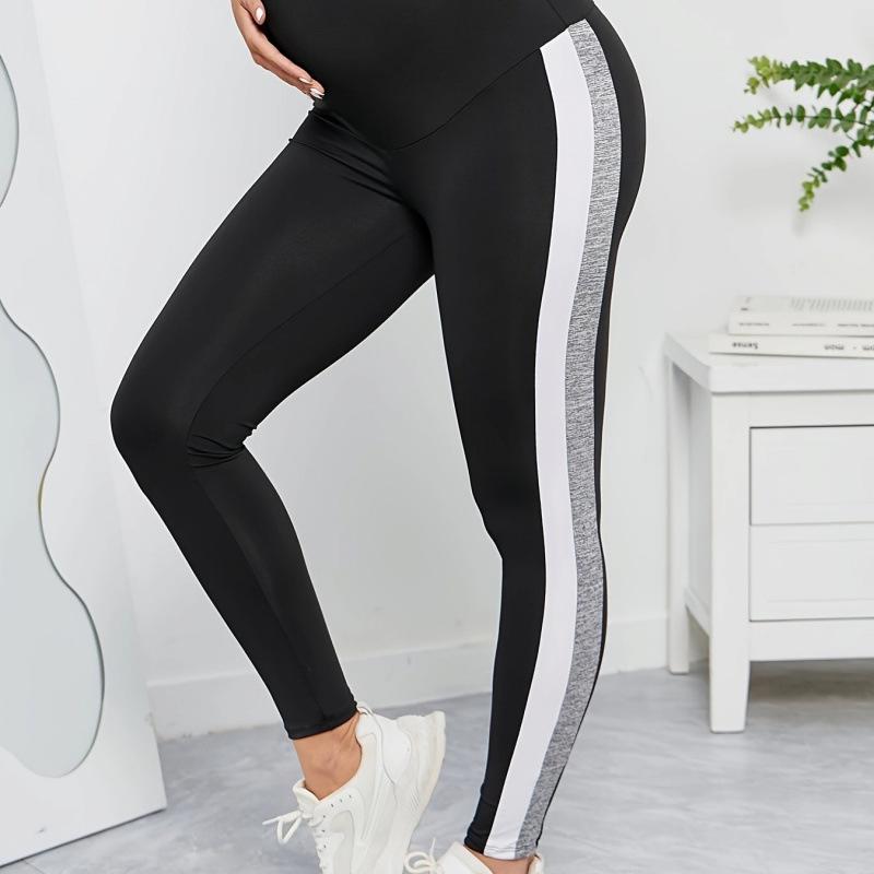 

L 85250 Color-Block Maternity Belly Support Pants for Pregnant Women Medium чёрный