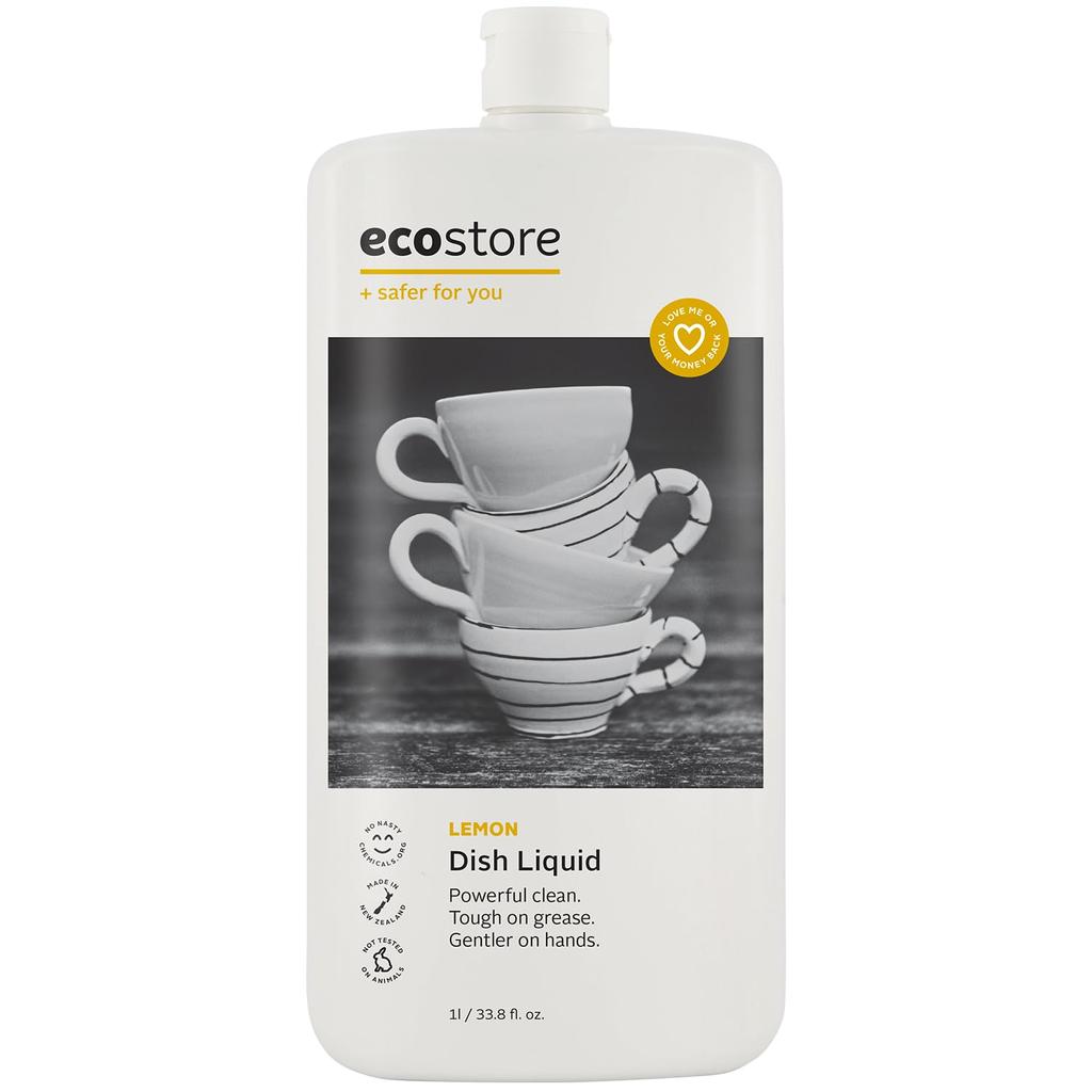 Liquide vaisselle ecostore 1L Détergent vaisselle Détergent vaisselle [Citron] Dérivé de plantes Doux pour la peau