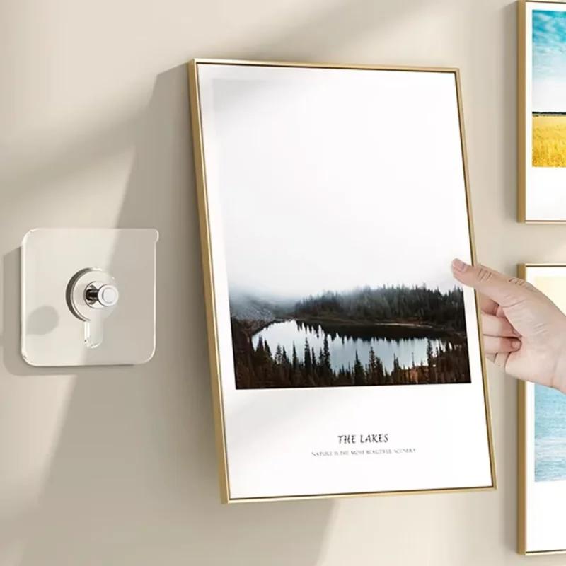 10/150x Transparent Hole-Free Hook No Drilling Home Decoration Accessories Can Hang Frames Posters Clocks Kitchen Rack Supplies