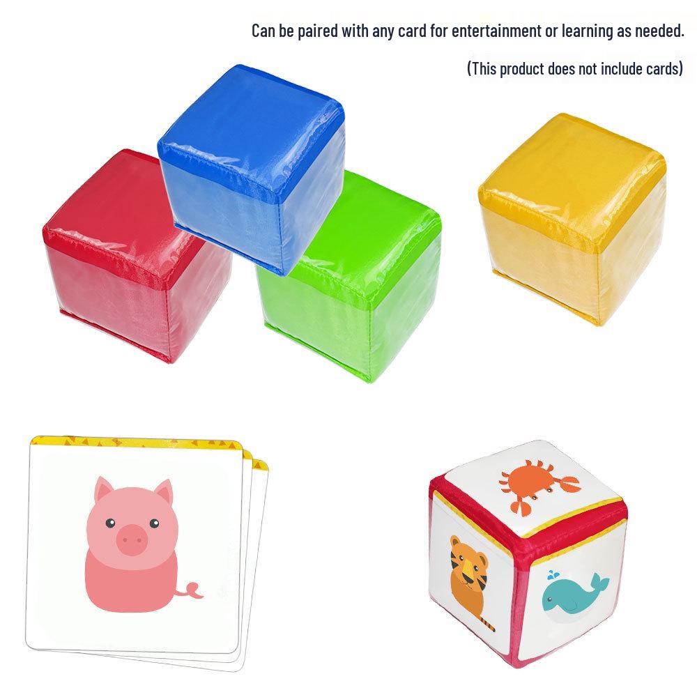 Soft Dice Toy with Insert Cards and Storage Bag