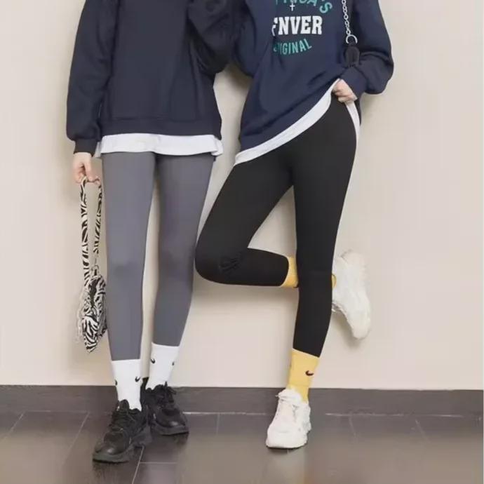 Pantaloni Dama Grosi de Catifea Roz Shark Barbie - Croiala Slim, Fesul Nu Cade, Leggings Caldurosi de Iarna